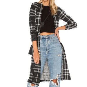 NWOT Bobi Sweater Plaid Cardigan in Black & White Size: Medium